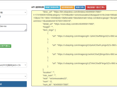 eBay 商品详情 API 深度解析:从基础信息到变体数据获取全方案